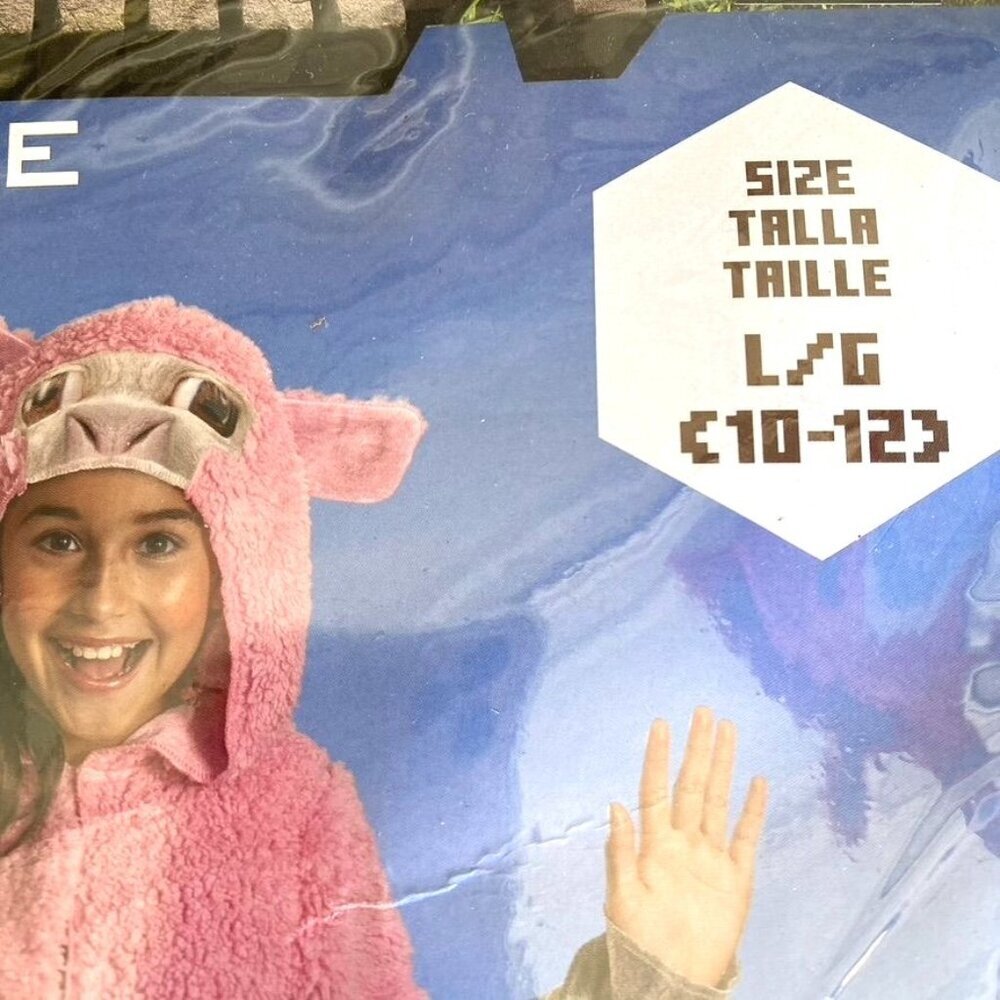 Kids' Minecraft Movie Sheep Unisex Classic Costume Jumpsuit Pink Small Or Large - Picture 8 of 10